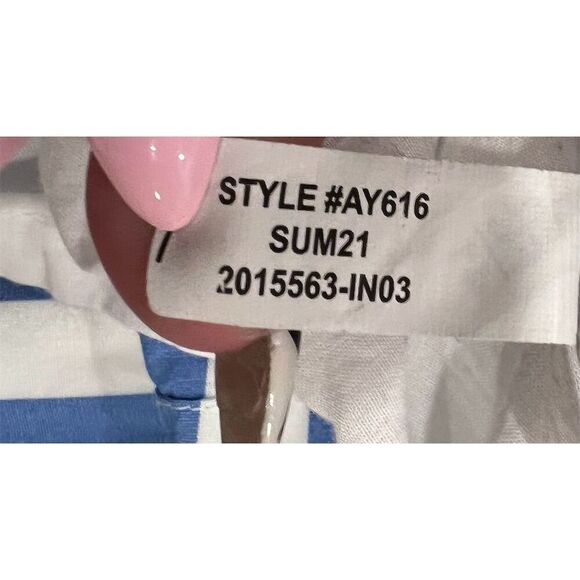 J. Crew  Factory Women's Size 14 Blue Striped Mini Shift Dress Sleeveless Casual - Picture 7 of 8